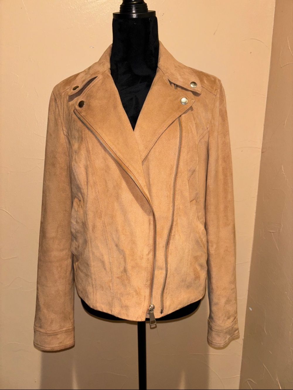 Express Camel Suede Moto Jacket